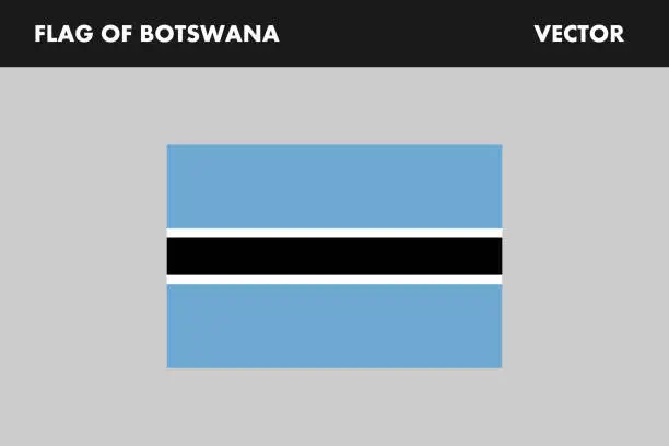 Vector illustration of Botswana flag. Flag of Botswana illustration. Flag picture. Vector