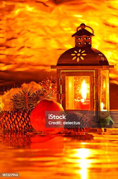 Xmas Lantern Stock Photo - Download Image Now - Apple - Fruit, Candle, Candlelight