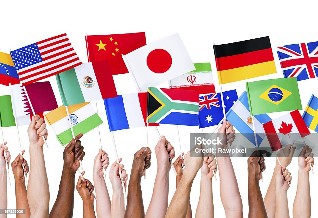 Bandiere internazionali - Foto stock royalty-free di Bandiera