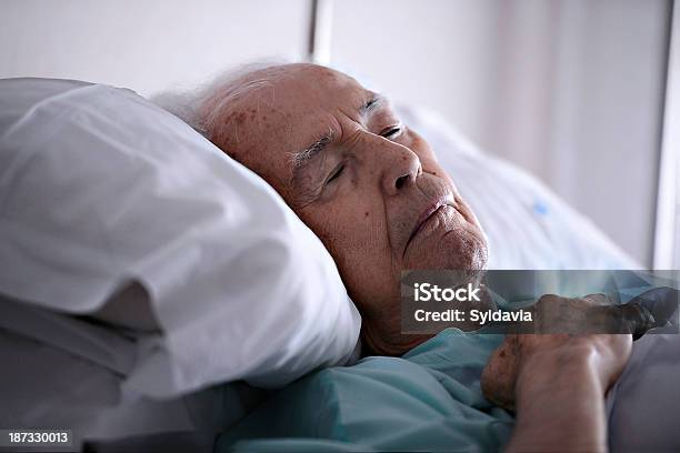 Senior Stock Photo - Download Image Now - Senior Adult, Bed - Furniture, Senior Men