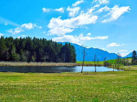 Beautiful lake Egelsee near Unterach am Attersee in Upper Austria