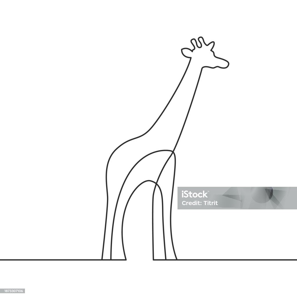 Giraffe In Continuous Line Icon Symbol Design Symbol Template Flat