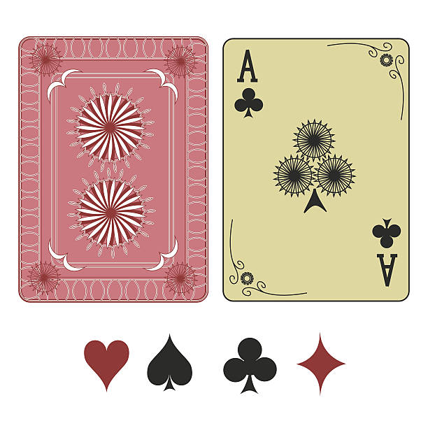 istock Ace of clubs playing card with back 187333180