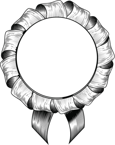 An illustration of a vintage woodcut style rosette