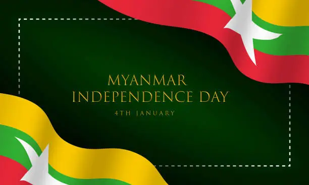 Vector illustration of Myanmar Independence Day Background Design.