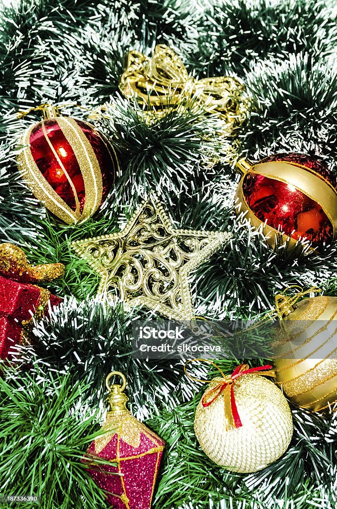 Albero di natale decorazioni. - Foto stock royalty-free di Agrifoglio