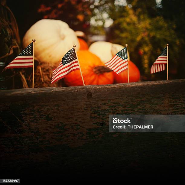American Flags Stock Photo - Download Image Now - American Flag, Pumpkin, American Culture