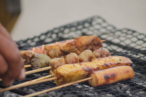 istock grilling bbq skewers at a food stall 1873366490