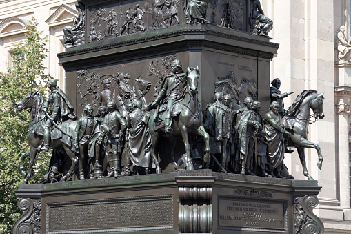 Vienna, Austria - 28 August, 2019: Close up shot of the Prince Eugene Statue in Vienna, Austria