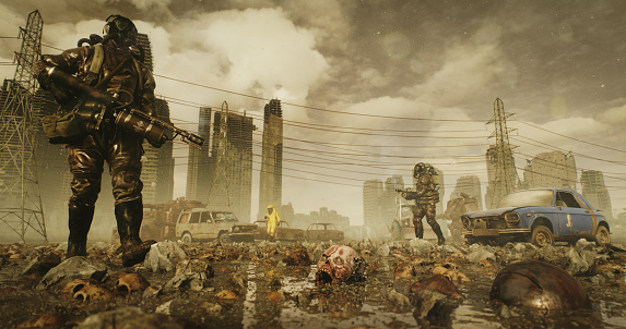 Digitally generated dark and grim post-apocalyptic landscape.

The scene was created in Autodesk® 3ds Max 2024 with V-Ray 6 and rendered with photorealistic shaders and lighting in Chaos® Vantage with some post-production added.