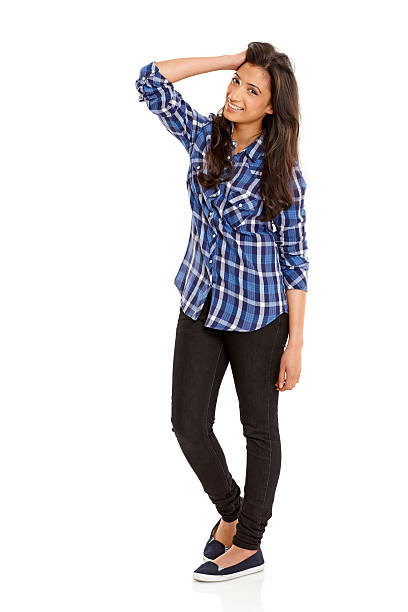 istock Casual young woman posing on white 187341311