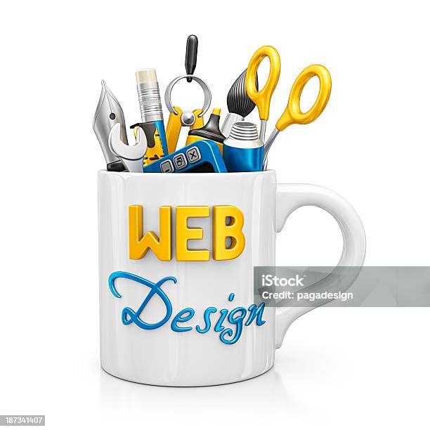 Webdesign Stockfoto und mehr Bilder von Dreidimensional - Dreidimensional, Designberuf, Freisteller – Neutraler Hintergrund