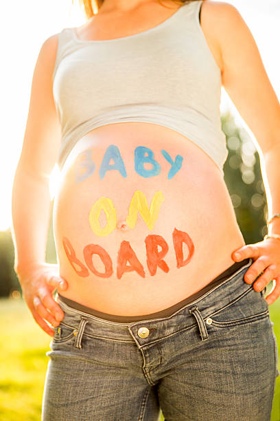 istock Text On Pregnant Woman's Belly 187342955