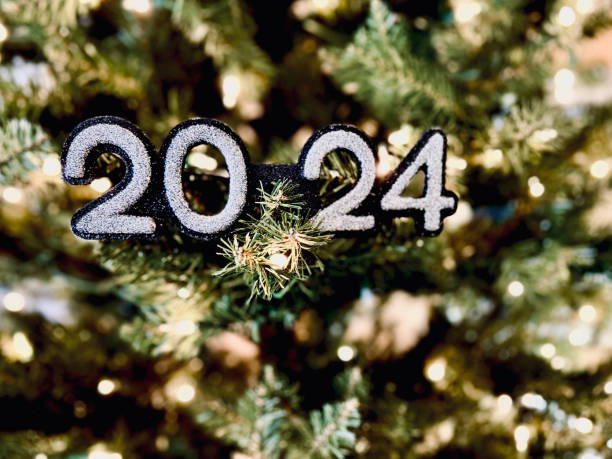 istock “2024” Party Eyeglasses in Xmas Tree 1873437291