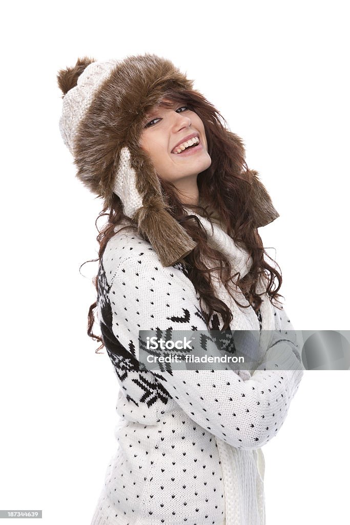 Bellissimo Ritratto di inverno di donna - Foto stock royalty-free di Abbigliamento