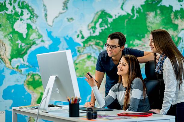 istock Young designers or photographers 187344912