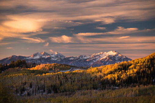 This is the sunrising over the Wasatch range and the Heber Valley. Taken from the top of Guardsman's Pass over Park city UtahC