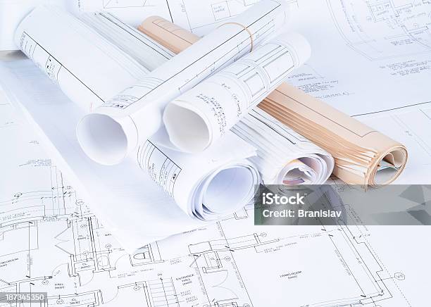 Blueprints Stock Photo - Download Image Now - Blueprint, Construction Industry, Design