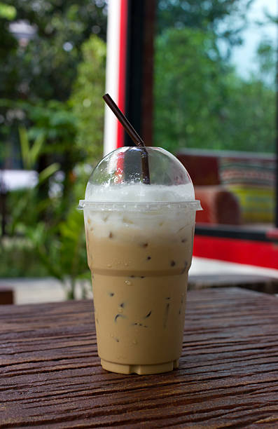 istock Take-home cup of ice coffee . 187345599
