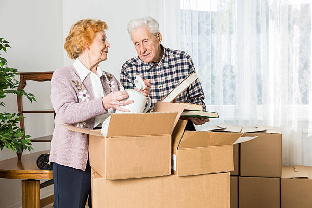 istock Relocation: Senior adult moving house 187345642