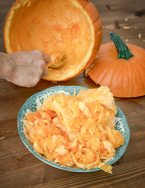 Home cooking, Indian cuisine. Pumpkin curry making. Chopped pumpkins, close-up