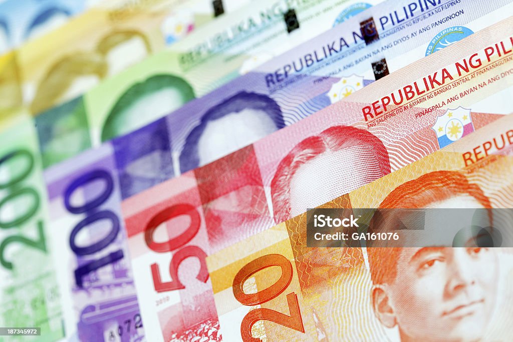 Verschiedene neue Philippinische Währung - Lizenzfrei Philippinische Währung Stock-Foto