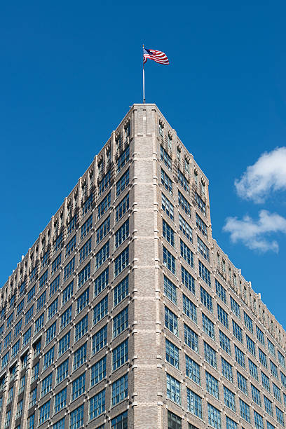 istock American Building And Flag 187346186