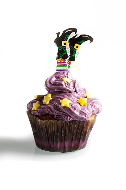 Halloween Witch Cupcake stock photo