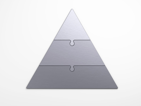 metal pyramidal hierarchy with clipping path