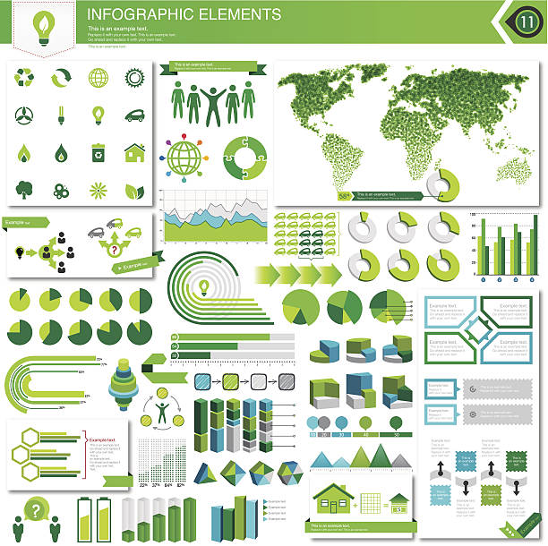 eco infografik-elemente - auto grafiken stock-grafiken, -clipart, -cartoons und -symbole
