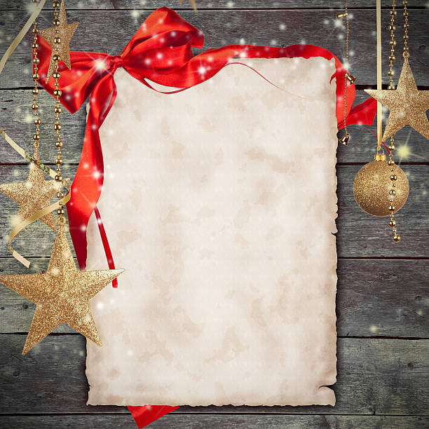 istock Christmas background with blank paper 187351176