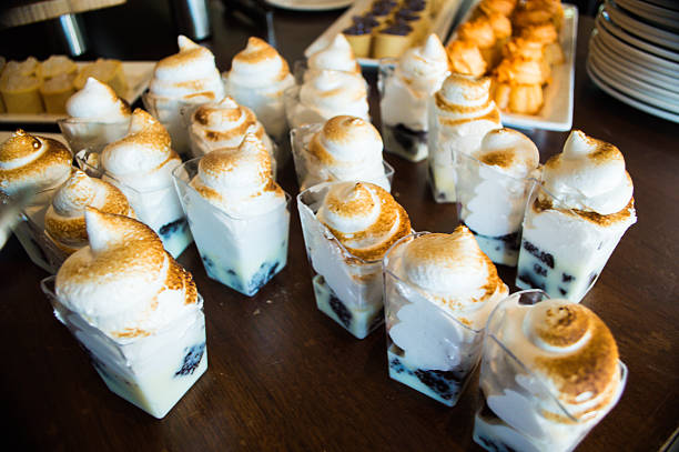 Assorted Pastries Arranged on Dessert Table stock photo