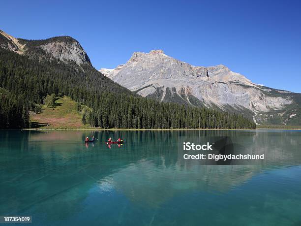 Canoes On Emerald Lake Yoho National Park British Columbia Canada Stock Photo - Download Image Now