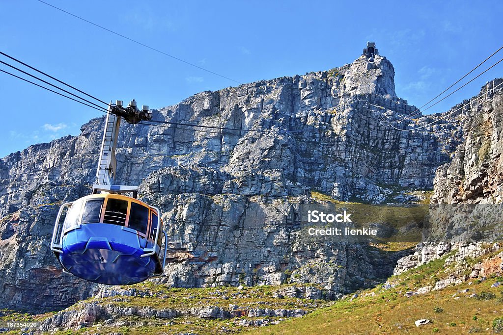 Berg table mountain-Seilbahn - Lizenzfrei Tafelberg - Berg Stock-Foto