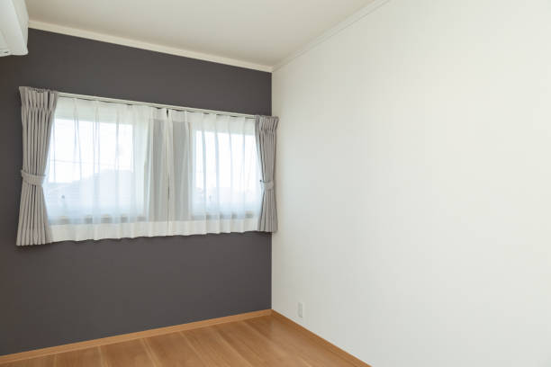istock Room with gray wallpaper. 1873542986