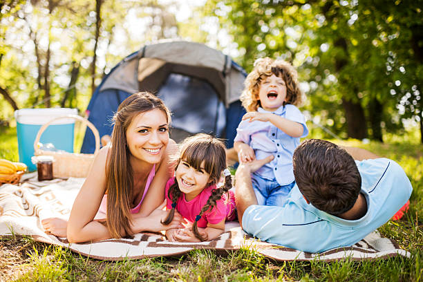 istock Playful family on picnic. 187354743