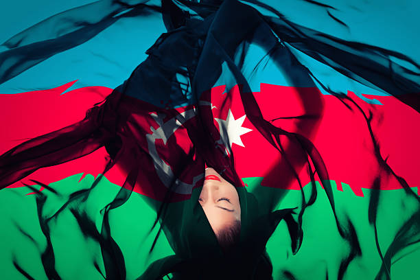 istock Young girl with Azerbaijani Flag 187355665