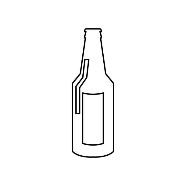 illustrazioni stock, clip art, cartoni animati e icone di tendenza di icona della bottiglia di birra su sfondo bianco, illustrazione vettoriale - 11088