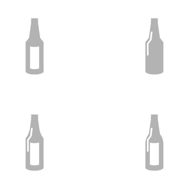 illustrations, cliparts, dessins animés et icônes de icône de bouteille de bière sur fond blanc, illustration vectorielle - 11090