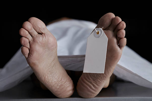 Name Tag Hanging From The Foot Of A Dead Body Dead Body concept. unknown gender stock pictures, royalty-free photos & images