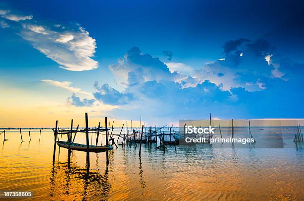 Beautiful Silhouette Sunset At Tropical Sea Stock Photo - Download Image Now - Agricultural Field, Agriculture, Asia