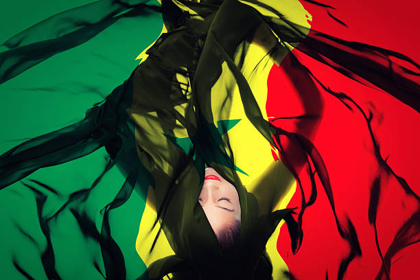 istock Young girl with Senegalese Flag 187359656