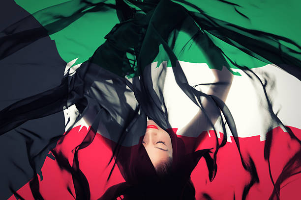 istock Young girl with Kuwaiti Flag 187359752