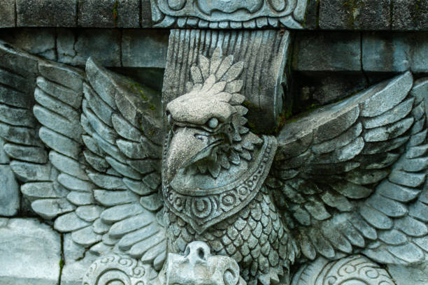 Fountain with plaster figures of pigeons. Pigeons are symbols of peace and love.