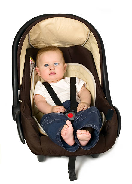 istock Boy in car seat, safety concept 187360387