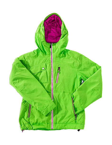 istock Winter breathable green ski jacket isolated on white 187360500