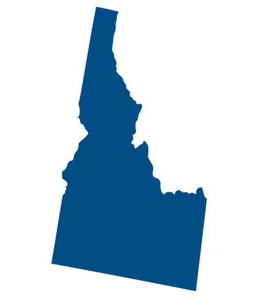 Vector illustration of Idaho state map. Map of the U.S. state of Idaho.