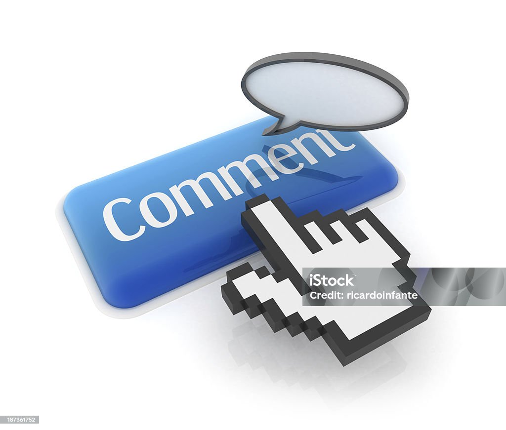 Hand Cursor On Comment Button Stock Photo - Download Image Now - Choice ...