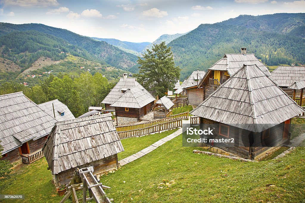 Mecavnik of Drvengrad on Mokra Gora, Serbia. Mecavnik of Drvengrad village on Mokra Gora mountain, Serbia. Village Stock Photo