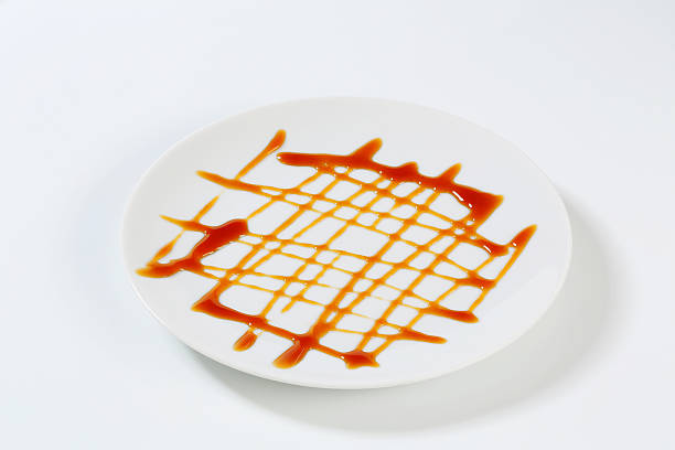 istock Plate ornated with caramel sauce 187363049